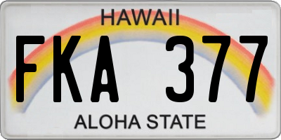 HI license plate FKA377