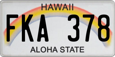 HI license plate FKA378
