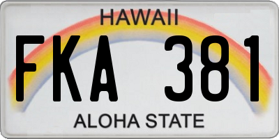HI license plate FKA381