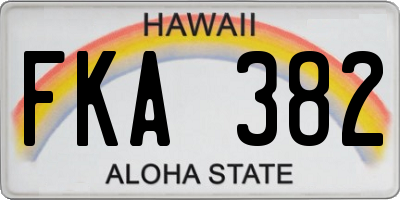 HI license plate FKA382