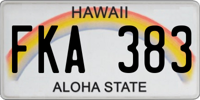 HI license plate FKA383