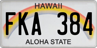 HI license plate FKA384