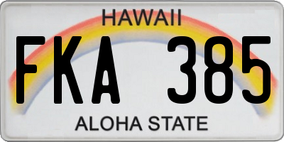 HI license plate FKA385