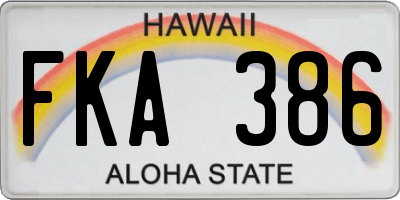 HI license plate FKA386