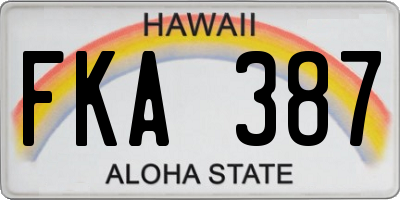 HI license plate FKA387