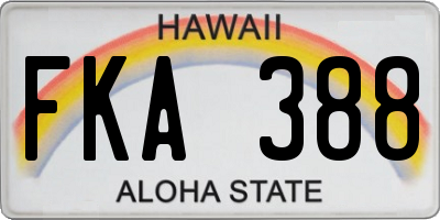 HI license plate FKA388
