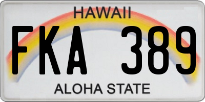 HI license plate FKA389