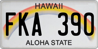 HI license plate FKA390