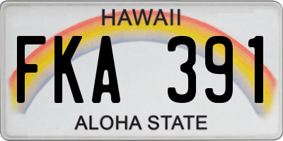 HI license plate FKA391