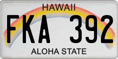 HI license plate FKA392