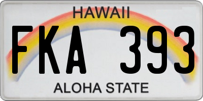 HI license plate FKA393