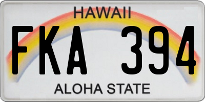 HI license plate FKA394
