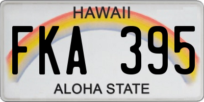 HI license plate FKA395