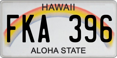 HI license plate FKA396