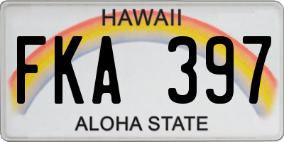 HI license plate FKA397