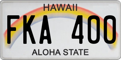 HI license plate FKA400