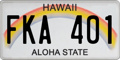 HI license plate FKA401