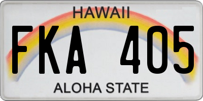 HI license plate FKA405