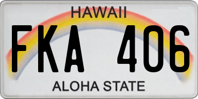 HI license plate FKA406