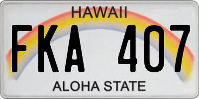 HI license plate FKA407