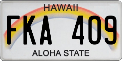 HI license plate FKA409