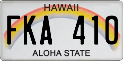 HI license plate FKA410