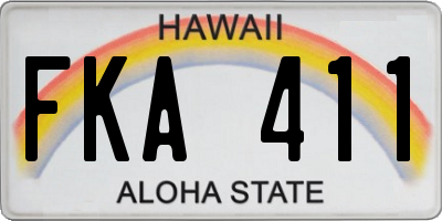 HI license plate FKA411
