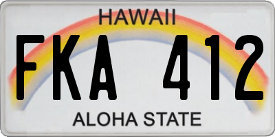 HI license plate FKA412