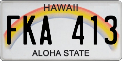 HI license plate FKA413