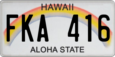 HI license plate FKA416