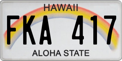 HI license plate FKA417