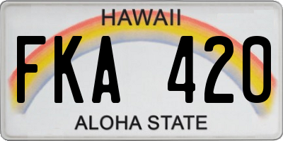 HI license plate FKA420