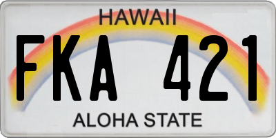 HI license plate FKA421