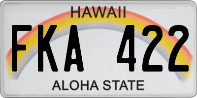 HI license plate FKA422