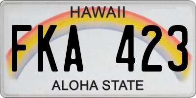 HI license plate FKA423