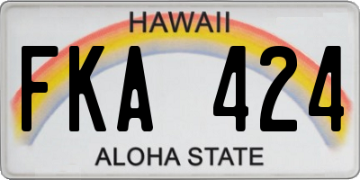 HI license plate FKA424