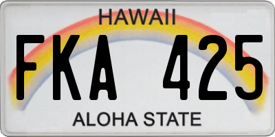 HI license plate FKA425