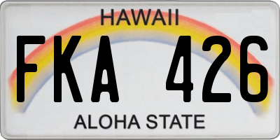 HI license plate FKA426