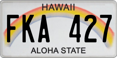 HI license plate FKA427