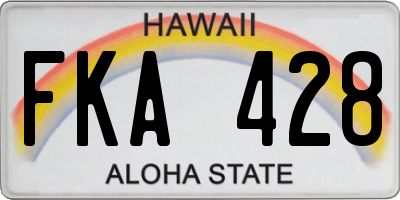 HI license plate FKA428