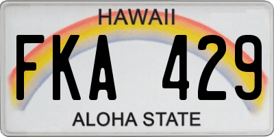 HI license plate FKA429