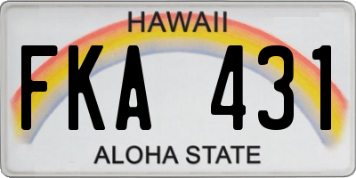 HI license plate FKA431