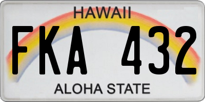 HI license plate FKA432