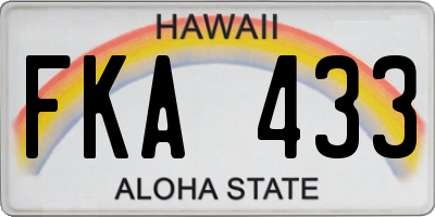 HI license plate FKA433