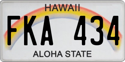 HI license plate FKA434