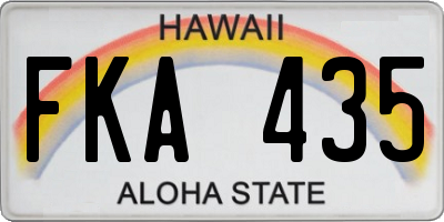 HI license plate FKA435
