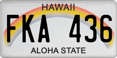 HI license plate FKA436