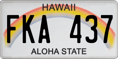 HI license plate FKA437