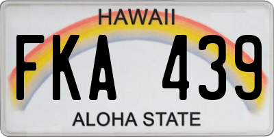 HI license plate FKA439