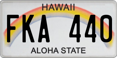 HI license plate FKA440